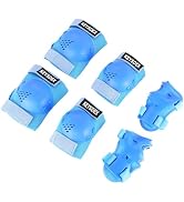 KEYSDEX Kids/Youth Knee Elbow Wrist Pads Set,3-in-1 Protective Gear for 3-15 Ages, Safety Equipme...