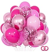 68Pcs Pink Balloons Kit 12 Inch Metallic Pink Balloon, Pink Confetti Balloon and Baby Pink Party ...