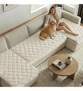 H.VERSAILTEX Chenille Couch Cover for Dogs Washable Soft Fuzzy Loveseat Covers Sectional Sofa Cov...