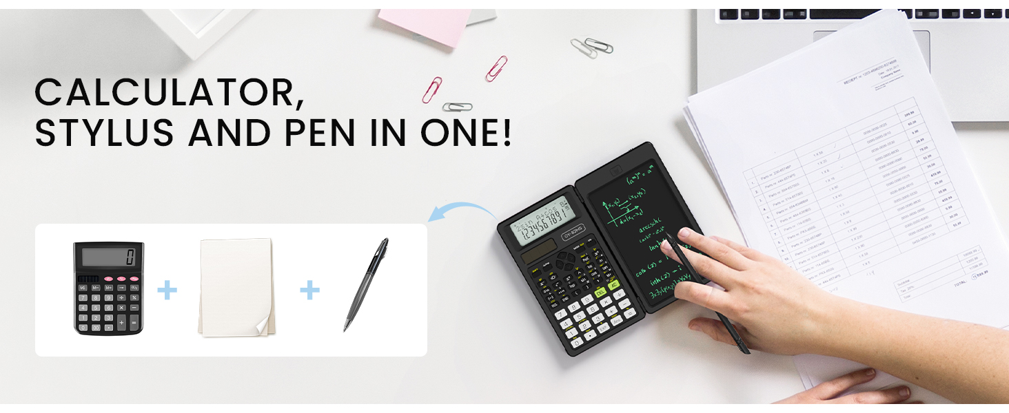 Middle and High School Supplies for Student, 82 MS Science Calculator with Writing Tablet
