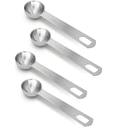 4 PCS 1 Teaspoon(5 mL | 5 cc | 1 Tsp | 1/3 Tablespoon) Stainless Steel Single Measuring Spoon, Ea...