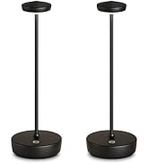 FDIDC 2 Pack Rechargeable Cordless Table Lamps, 5000mAh LED Portable Table Light with 3 Color Ste...
