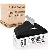 HOUSE DAY Black Velvet Hangers 100 Cases (60 Pack/Case) Pallet Package for Small Business, Non Sl...