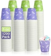 LITOPAK 1200 Pack 5 oz Paper Cups, Colorful Samll Disposable Paper Bathroom Cups for Parties, Tra...