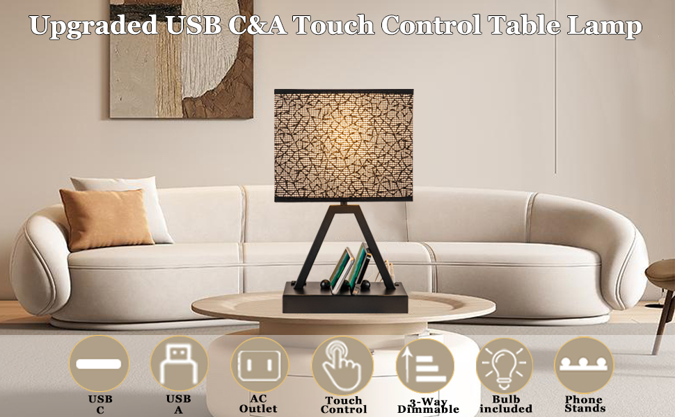 USB table lamp touch lamp