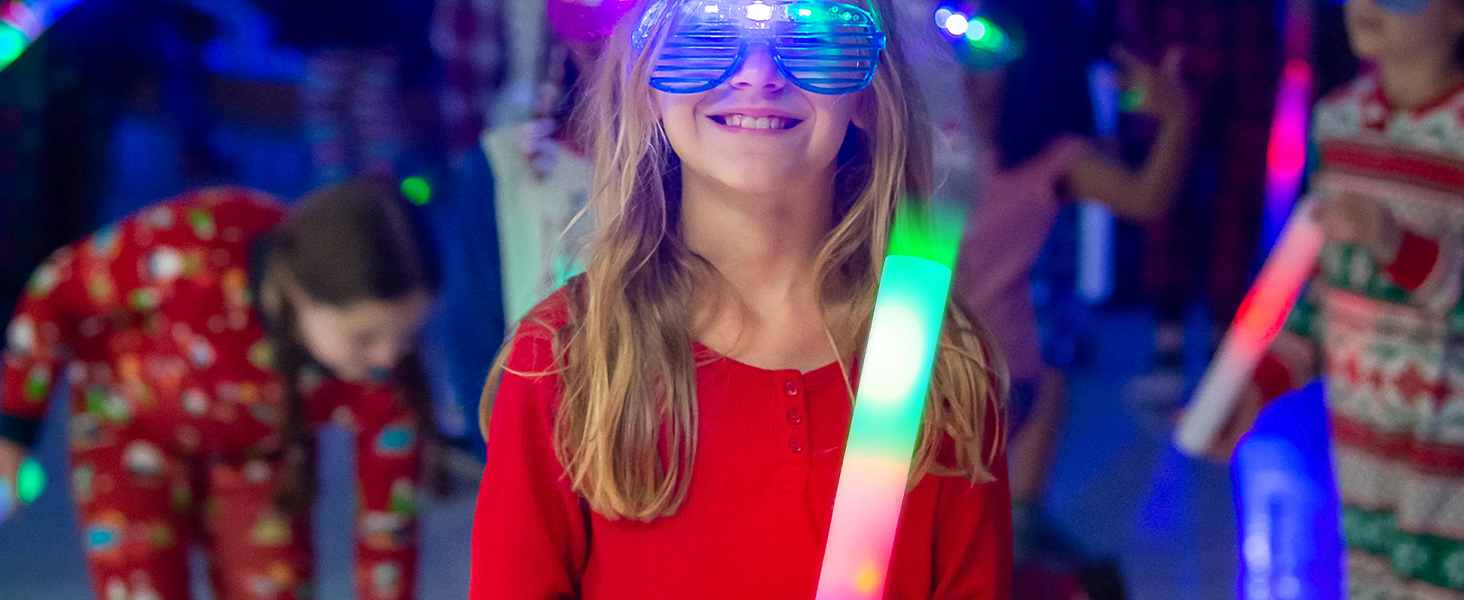 Foam Glow Sticks Bulk Glow in The Dark Party Supplies Giant Fun LED Foam Light Up Sticks