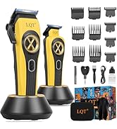 LQT Professional Hair Clippers for Men Rechargeable - 9000 RPM Cordless Barber Clippers Set with ...