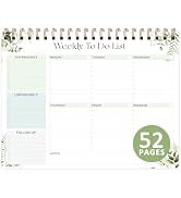 Weekly To Do List Notepad with 52 Undated Sheets (8.5"×11"), Desk Weekly Planner Notepad for Offi...