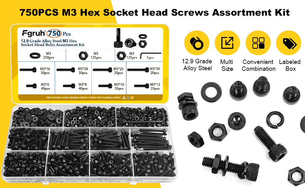 m3 socket head screws set