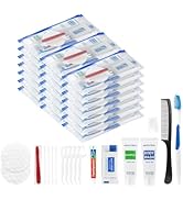 10 Sets Travel Toiletries Kit Bulk, 8-in-1 Disposable Personal Hygiene Kit with Toothbrush,Toothp...