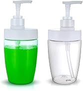Kitchen GIMS Soap Dispenser Empty Pump Bottles Dispenser 16oz 2 Pack with Labels (Clear)