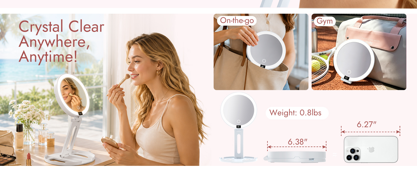 travel makeup mirror, portable travel mirror, makeup mirror for travel