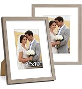Vittanly 8x10 Picture Frame Set of 2, Solid Wood Frame for Wall or Tabletop, Display Photo 5x7 wi...