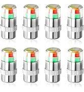 NYTKL 8PCS Tire Pressure Monitor Valve Stem Caps, 2.4 Bar 36PSI Pressure Monitor Stem Covers with...