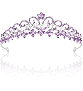 Ahoney Purple Crown Crystal Tiara for Women Girls, Princess Crown Bridal Wedding Prom Birthday Gi...