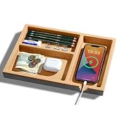 UPERGO Valet Tray, Nightstand Tray for Men, Desk Drawer Organizer for Keys, Watch, Jewellery, Bed...