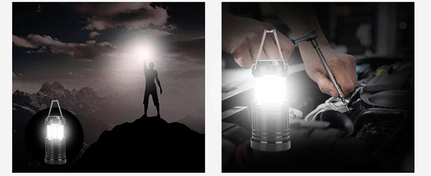 Portable LED Emergency Light Flashlight with Hook for Outdoor Hurricanes Hiking Power Outages