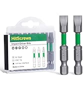 SL10 Flat Head Screwdriver Bits, 10mm Heavy-Duty Slotted Bits, Magnetic S2 Steel, 2-Inch Impact R...