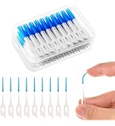 lanjue 220 Pieces Interdental Brushes, Silicone Dental Floss Picks with Case Dental Brushes Denta...