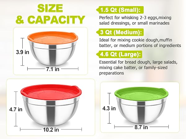 mixing bowls with lids set