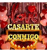 Casarte Conmigo Light up Letters Sign, Spanish Proposal Decorations Letters LED Lights with Rose ...