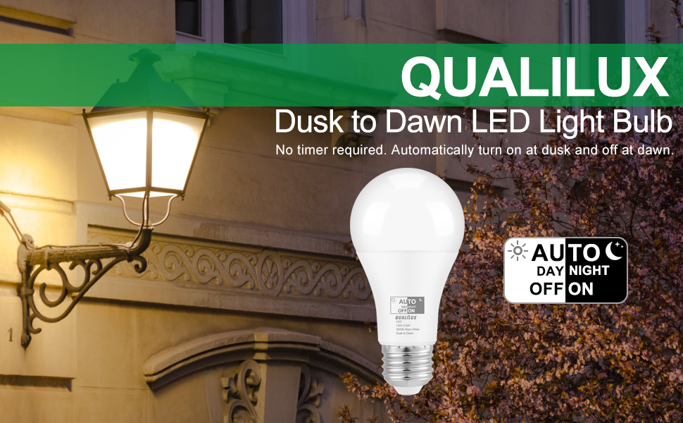 QUALILUX Dusk to Dawn Light Bulbs 60W A+01