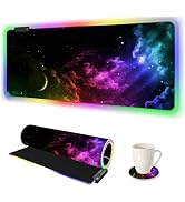 AIMSA Large RGB Gaming Mouse Pad, Keyboard Mousepad Led Extended 35.4 x 15.8 inch Non-Slip Rubber...