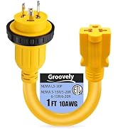 Groovely 30 Amp to 15 Amp Marine Shore Power Conversion Extension Cord | Compliant with NEMA L5-3...