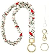 Stretchy Lanyard for ID Badges,Teacher Lanyard for Keys, Cute Neck Lanyard for Women (Red Bird & ...