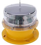 Acouto LED Beacon Lights Solar Aviation Obstruction Warning Lamp Emergency Construction Lamp IP66...