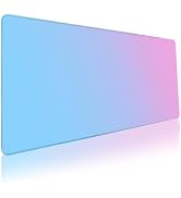 Bloss Desk Mat, Non-Slip Desk Pad Mat Protector, Large Desk Mat for Keyboard and Mouse, Pink Cyan...