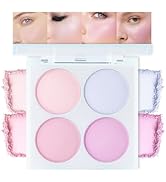 Face Blushes Quads, Matte Blush Makeup Palette, Light Pink Lavender Dark Pink and Mauve Cream Blu...