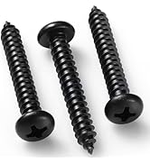 BNUOK #8 x 2 Inch Pan Head Wood Screws, Phillips Drive, Black Oxide Stainless Steel 304 (18-8), S...