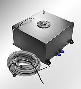 labwork 15 Gallon Black Aluminum Fuel Cell Gas Tank+Cap+Level Sender+Fuel Line Kit