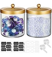 Amolliar 50 Oz Apothecary Jar - 2 Pack Clear Container with Stainless Steel Lid, Plastic Jar for ...