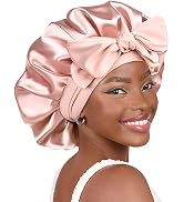 YANIBEST Silk Bonnet for Sleeping Women Adjustable Double Layer Satin Bonnet Reduce Friction Prev...