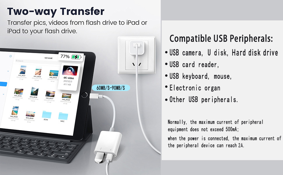 Lightning to USB Adapter for iPhone/iPad