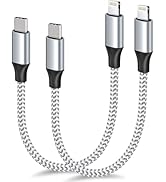 1ft USB C to Lightning Cable Short, 2 Pack PD USB C iPhone Charger Cable MFi Certified, 12 inch F...