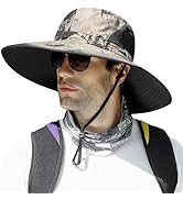 KAICAILA Oversize XL/XXL Sun Hat for Large Head, Unisex Wide Brim Breathable Outdoor Bucket Fishi...