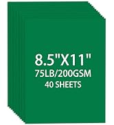 Cardstock 8.5 X 11, 40 Sheets,Christmas Green Card Stock, 75lb/ 200gsm,Dark Green Copy and Printe...