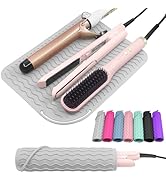 Suafrnut Plus Size Silicone Heat Resistant Mat, Portable Travel Hot Tools Pad Cover for Curling I...
