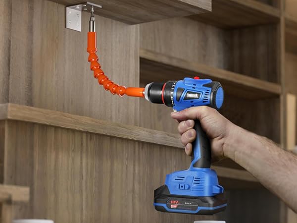 Cordless Drill, Electric Power Drill Set with Battery Charger, 3/8” Keyless Chuck, 2 Variable Speed