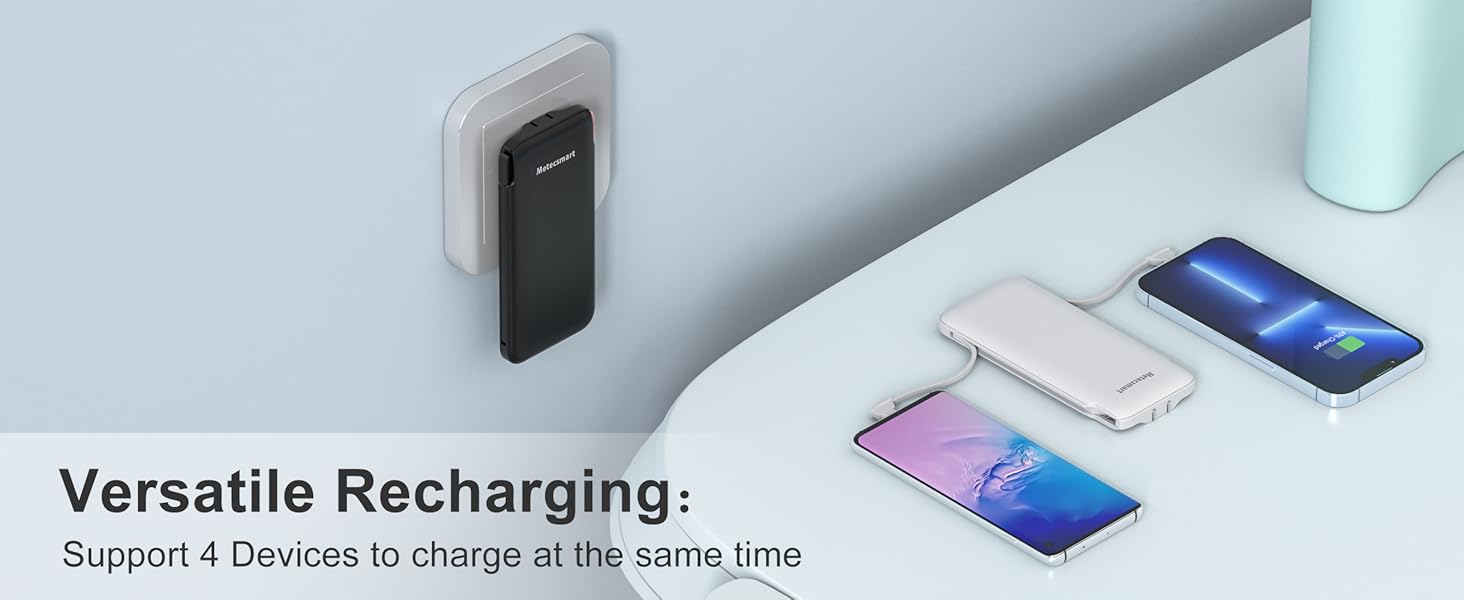 Portable charger with built in AC plug