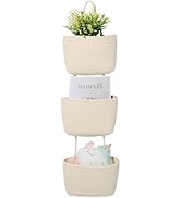 Kichvoe Door Hanging Basket: 3 Tier Door Organizer Cotton Rope Woven Baskets Functional Space Sav...