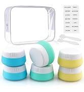6Pcs Silicone Travel Jars for Toiletries, 0.7oz travel containers for cream | TSA Approved Size T...
