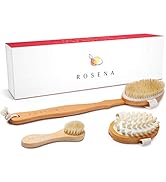 Dry Brushing Body Brush Set - Best for Cellulite, Lymphatic Drainage & Skin Exfoliating - Natural...