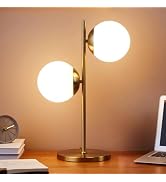 Brightech Sphere Table Lamp for Living Room, Mid-Century Modern Nightstand Light for Bedroom Offi...