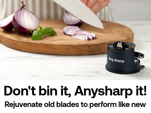 AnySharp EDITIONS Hands Free Knife Sharpener Easy to Use Sharpening Tool