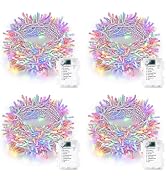 Lomotech Battery Operated Christmas Lights - 4 Pack Total 66ft 200LEDs String Lights 8 Modes Wate...