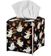 doginthehole Halloween Decorations Tissue Box Cover, Cute Spooky Ghost Pumpkin Square Tissue Box ...